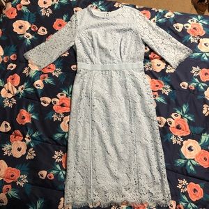 👗Eva Mendes Powder Blue Lace Dress👗